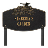 Whitehall Butterfly Blossom Garden Lawn Personalized Plaque - Black/Gold