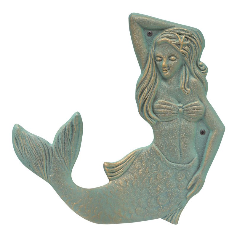 Whitehall Mermaid Towel Hook (left) - Bronze Verdigris