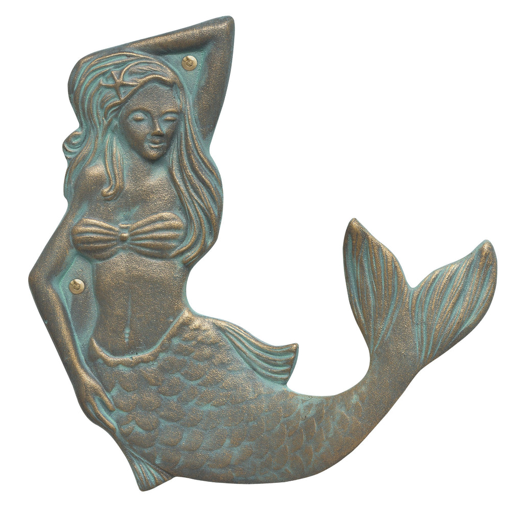 Whitehall Mermaid Towel Hook (right) - Bronze Verdigris