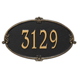 Whitehall Montecarlo Standard Wall 1-Line Personalized Address Plaque - Black/Gold