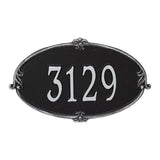 Whitehall Montecarlo Standard Wall 1-Line Personalized Address Plaque - Black/Silver