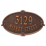 Whitehall Montecarlo Standard Wall 2-Line Personalized Address Plaque - Antique Copper