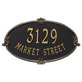 Whitehall Montecarlo Standard Wall 2-Line Personalized Address Plaque - Black/Gold