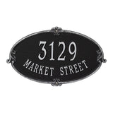 Whitehall Montecarlo Standard Wall 2-Line Personalized Address Plaque - Black/Silver
