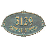 Whitehall Montecarlo Standard Wall 2-Line Personalized Address Plaque - Bronze/Verdigris