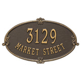 Whitehall Montecarlo Standard Wall 2-Line Personalized Address Plaque - Bronze/Gold