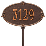 Whitehall Montecarlo Standard Lawn 1-Line Personalized Address Plaque - Antique Copper