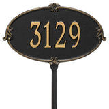 Whitehall Montecarlo Standard Lawn 1-Line Personalized Address Plaque - Black/Gold