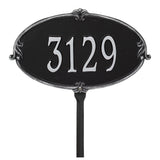 Whitehall Montecarlo Standard Lawn 1-Line Personalized Address Plaque - Black/Silver