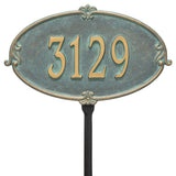 Whitehall Montecarlo Standard Lawn 1-Line Personalized Address Plaque - Bronze/Verdigris