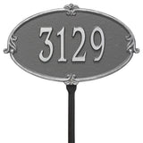 Whitehall Montecarlo Standard Lawn 1-Line Personalized Address Plaque - Pewter/Silver