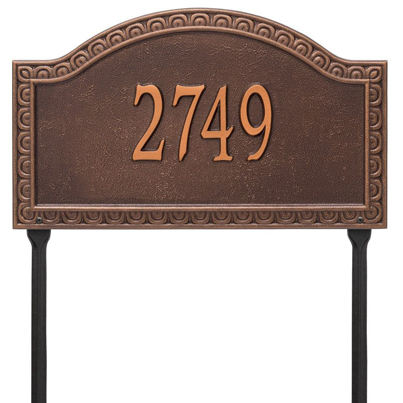 Whitehall Penhurst Grande Lawn 1-Line Personalized Address Plaque - Antique Copper