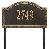 Whitehall Penhurst Grande Lawn 1-Line Personalized Address Plaque - Black/Gold