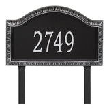 Whitehall Penhurst Grande Lawn 1-Line Personalized Address Plaque - Black/Silver