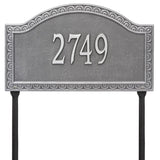 Whitehall Penhurst Grande Lawn 1-Line Personalized Address Plaque - Pewter/Silver