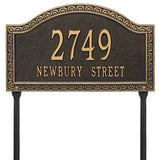 Whitehall Penhurst Grande Lawn 2-Line Personalized Address Plaque - Black/Gold