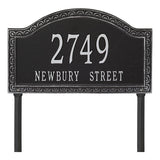 Whitehall Penhurst Grande Lawn 2-Line Personalized Address Plaque - Black/Silver