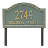 Whitehall Penhurst Grande Lawn 2-Line Personalized Address Plaque - Bronze/Verdigris