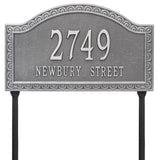 Whitehall Penhurst Grande Lawn 2-Line Personalized Address Plaque - Pewter/Silver