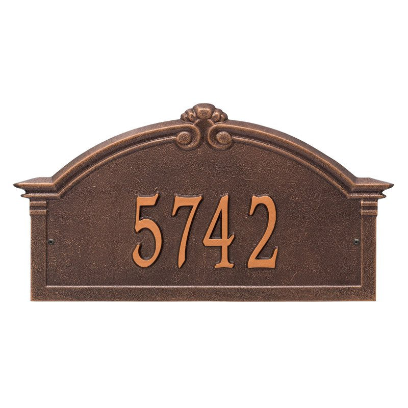 Whitehall Roselyn Arch Grande Wall 1-Line Personalized Address Plaque - Antique Copper