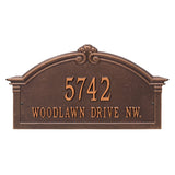 Whitehall Roselyn Arch Grande Wall 2-Line Personalized Address Plaque - Antique Copper