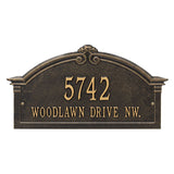 Whitehall Roselyn Arch Grande Wall 2-Line Personalized Address Plaque - Black/Gold