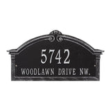 Whitehall Roselyn Arch Grande Wall 2-Line Personalized Address Plaque - Black/Silver