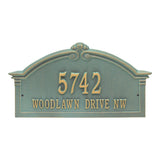 Whitehall Roselyn Arch Grande Wall 2-Line Personalized Address Plaque - Bronze/Verdigris