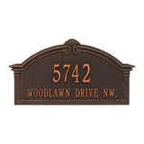 Whitehall Roselyn Arch Grande Wall 2-Line Personalized Address Plaque - Oil-Rubbed Bronze