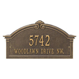Whitehall Roselyn Arch Grande Wall 2-Line Personalized Address Plaque - Bronze/Gold