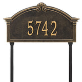 Whitehall Roselyn Arch Grande Lawn 1-Line Personalized Address Plaque - Black/Gold