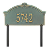 Whitehall Roselyn Arch Grande Lawn 1-Line Personalized Address Plaque - Bronze/Verdigris
