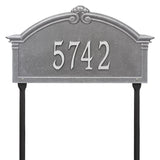 Whitehall Roselyn Arch Grande Lawn 1-Line Personalized Address Plaque - Pewter/Silver
