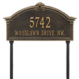 Whitehall Roselyn Arch Grande Lawn 2-Line Personalized Address Plaque - Black/Gold