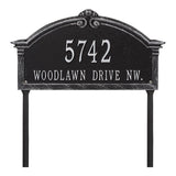Whitehall Roselyn Arch Grande Lawn 2-Line Personalized Address Plaque - Black/Silver