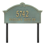 Whitehall Roselyn Arch Grande Lawn 2-Line Personalized Address Plaque - Bronze/Verdigris