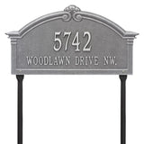 Whitehall Roselyn Arch Grande Lawn 2-Line Personalized Address Plaque - Pewter/Silver