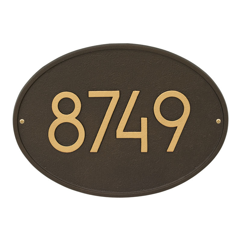 Whitehall Hawthorne Modern Wall 1-Line Personalized Address Plaque - Aged Bronze