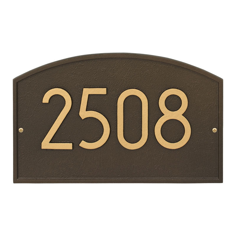 Whitehall Legacy Modern Wall 1-Line Personalized Address Plaque - Aged Bronze