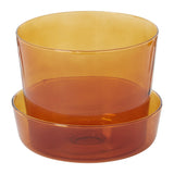 Glass with Saucer Pots By Accent Decor