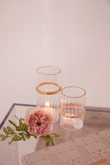 Ring Glass Votive Candleholders By Accent Decor