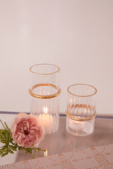 Ring Glass Votive Candleholders By Accent Decor