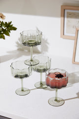 Floret Glass Decorative Drinkware By Accent Decor