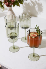 Floret Glass Decorative Drinkware By Accent Decor