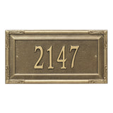 Whitehall Gardengate Grande Wall 1-Line Personalized Address Plaque - Antique Brass
