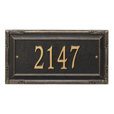 Whitehall Gardengate Grande Wall 1-Line Personalized Address Plaque - Black/Gold