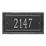 Whitehall Gardengate Grande Wall 1-Line Personalized Address Plaque - Black/Silver