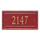 Whitehall Gardengate Grande Wall 1-Line Personalized Address Plaque - Red/Gold