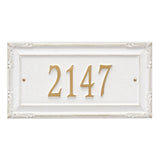 Whitehall Gardengate Grande Wall 1-Line Personalized Address Plaque - White/Gold
