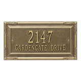 Whitehall Gardengate Grande Wall 2-Line Personalized Address Plaque - Antique Brass